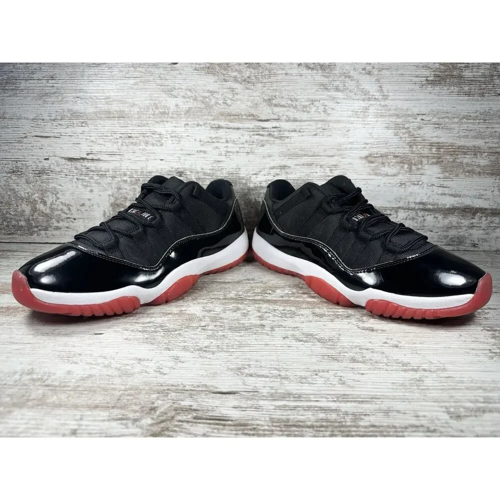 Men's Nike Air Jordan 11 XI Retro Low Bred Black/White/Red Sz 10 EUC!!